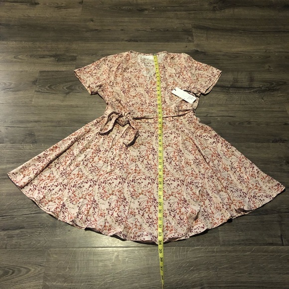 Sage The Label Floral Wrap Dress Pink Large - Picture 6 of 7